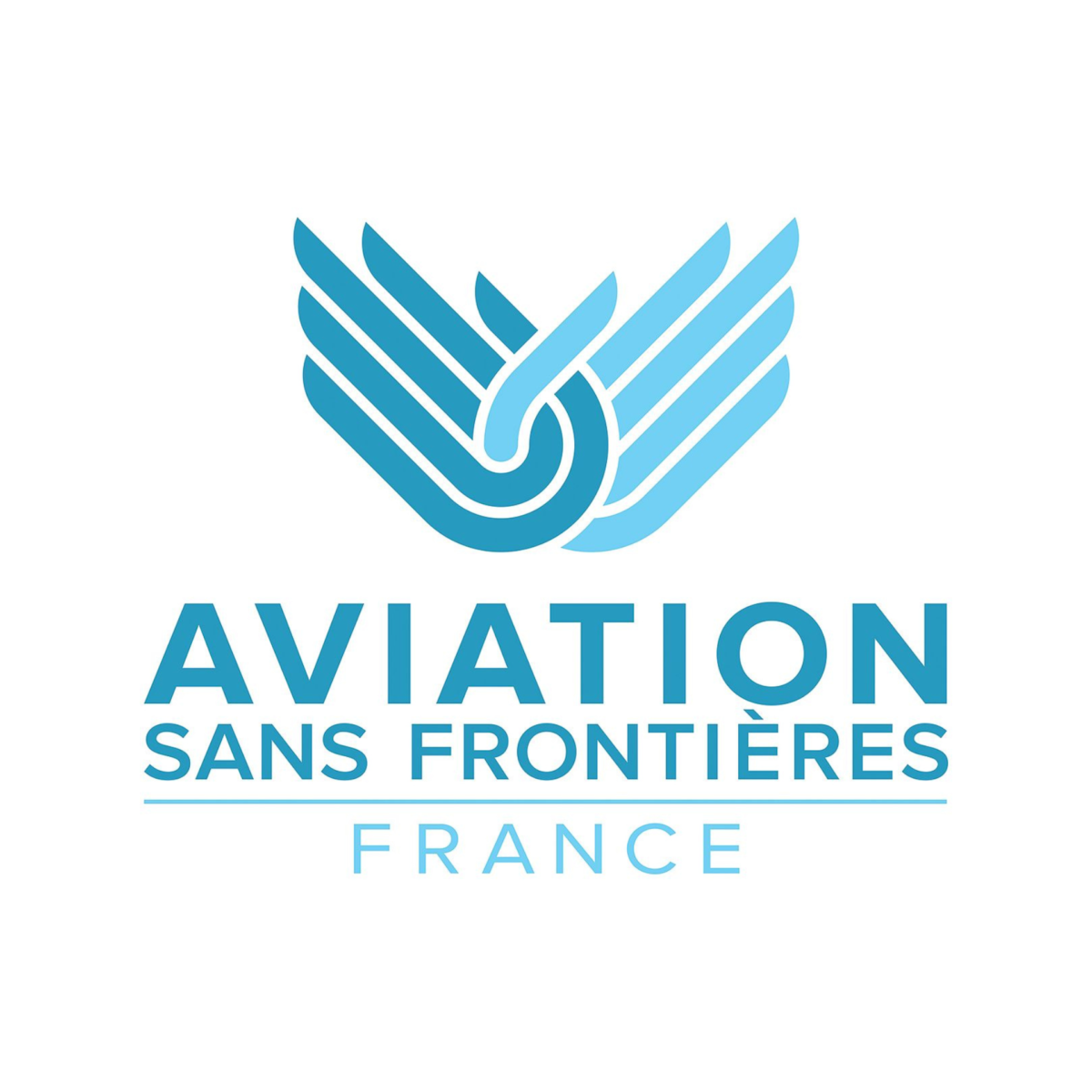 Logo d’Aviation Sans Frontière France, organisation humanitaire aérienne.